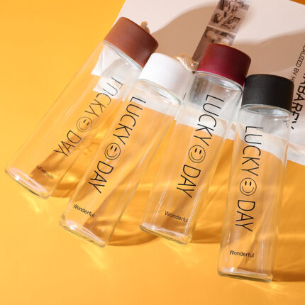 Smile Glass Water Bottle