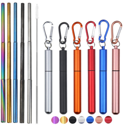 Collapsible Portable Foldable Metal Straw